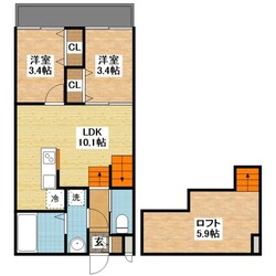 西諫早駅 徒歩26分 2階の物件間取画像